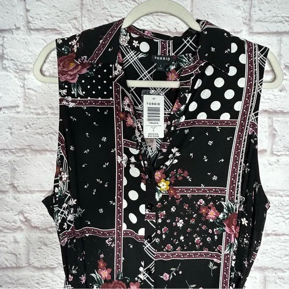 Torrid Patchwork Floral Challis Maxi Shirt Dress NWT - Picture 7 of 16
